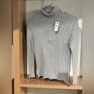 🚨NWT🚨Talbots Light Gray Ribbed Turtleneck Sweater
